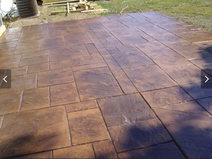 Stamped concrete patio