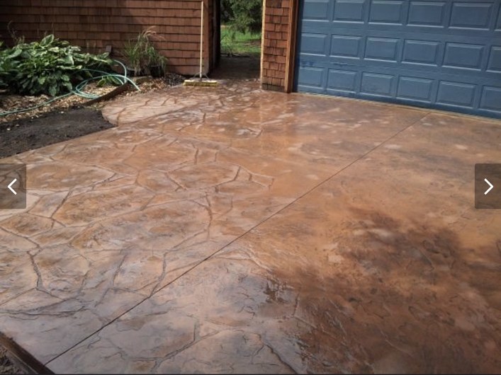 Stamped concrete driveway